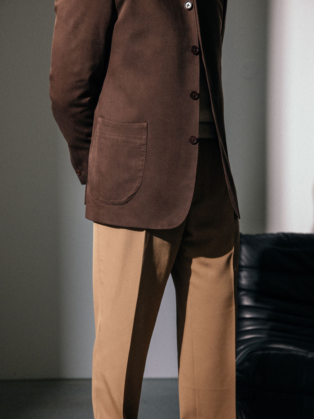 100% Silk Stand-Collar Jacket Lanificio Zegna