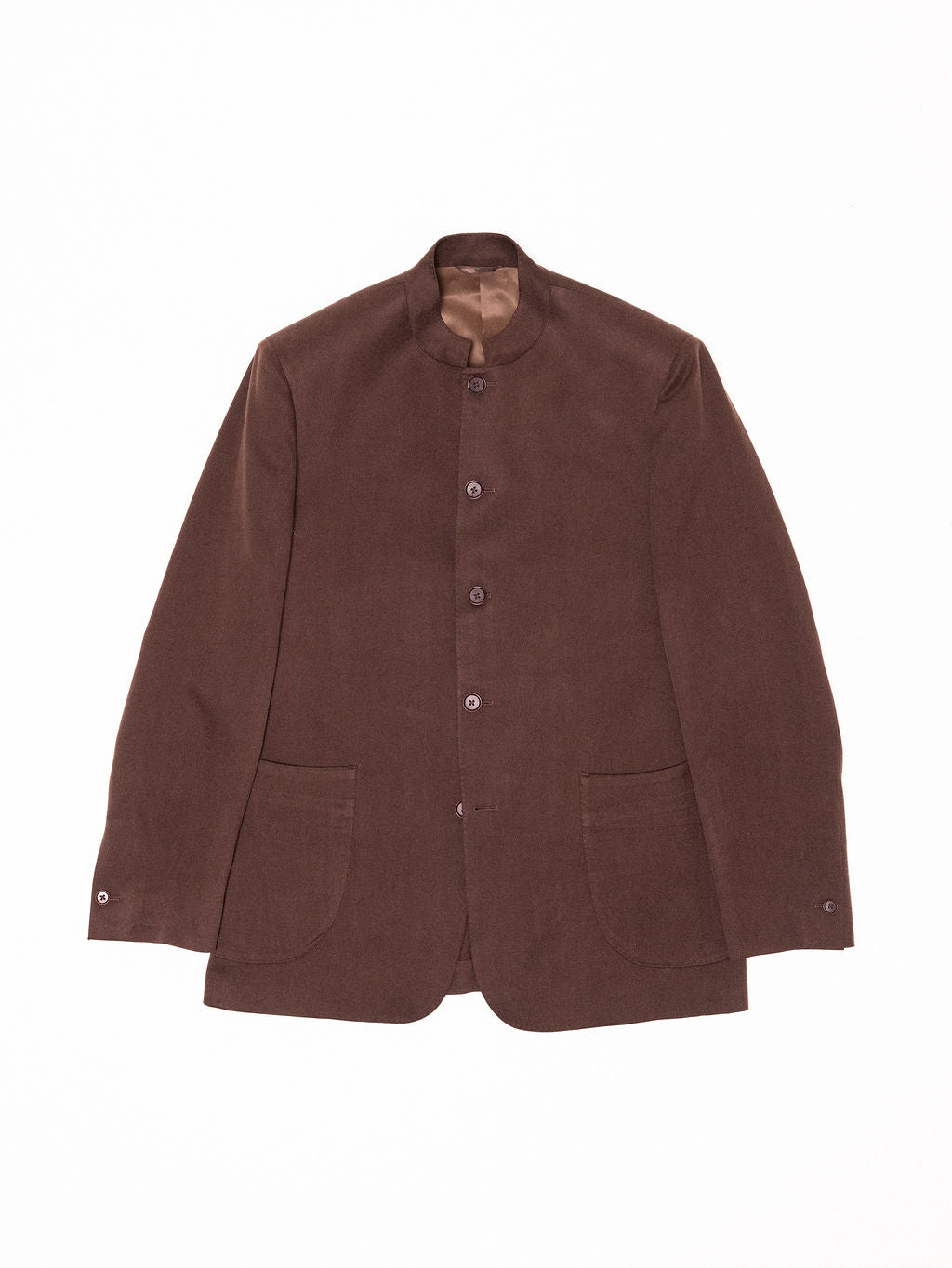 100% Silk Stand-Collar Jacket Lanificio Zegna